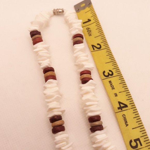 Shell Chip and Wood Bead Necklace - Picture 6 of 6